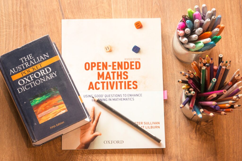 Dictionary/ Textbook/ Studying/ Pencils/ Markers