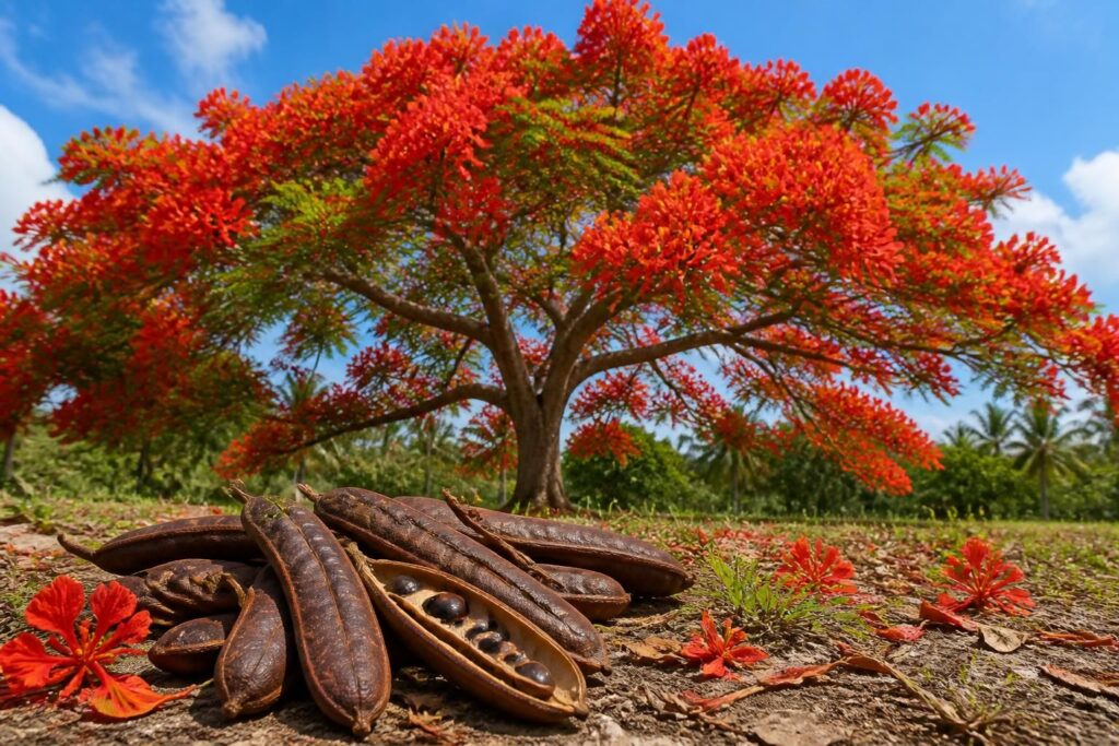 découvrez tout sur le delonix regia, le flamboyant : ses caractéristiques, sa beauté éclatante et comment planter ses graines pour un jardin coloré.