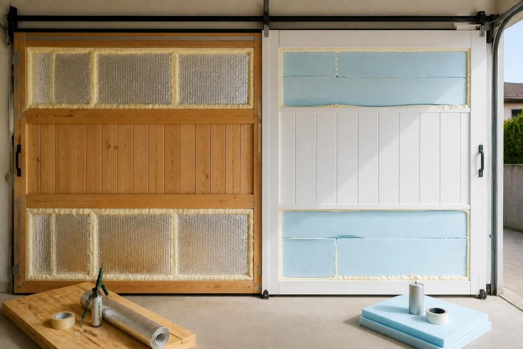 découvrez nos conseils pour bien isoler votre porte de garage coulissante en bois ou en pvc et améliorer l'efficacité énergétique de votre garage.