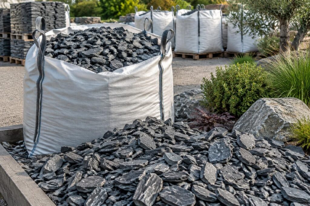 achetez des ardoises pour paillage pas cher en big bag : comparez les formats et les prix pour aménager votre jardin durablement.